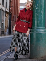 Joe Browns Red Mabel Belted Tweed Coat - Image 6 of 7