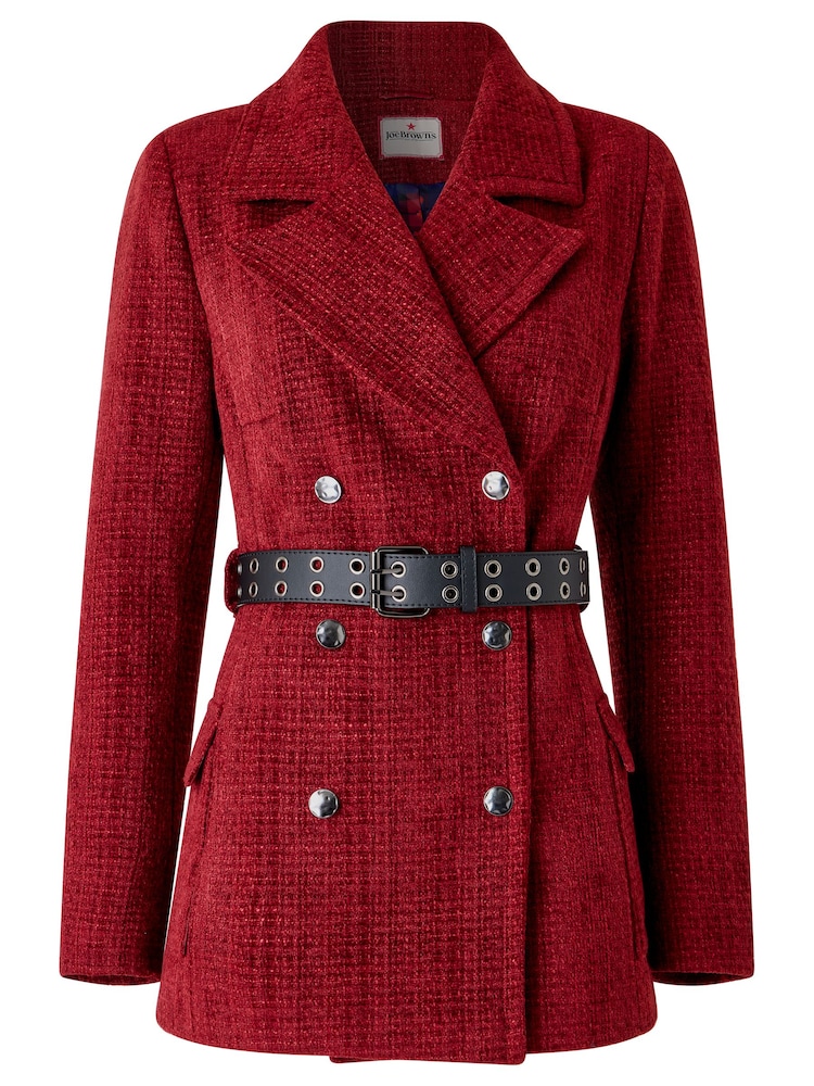 Joe Browns Red Mabel Belted Tweed Coat - Image 7 of 7 Joe Browns Red Mabel Belted Tweed Coat - Image 7 of 7