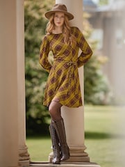 Joe Browns Brown Heritage Check Jersey Mini Dress - Image 1 of 7