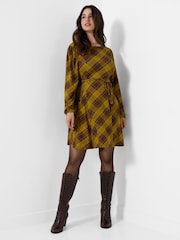 Joe Browns Brown Heritage Check Jersey Mini Dress - Image 2 of 7