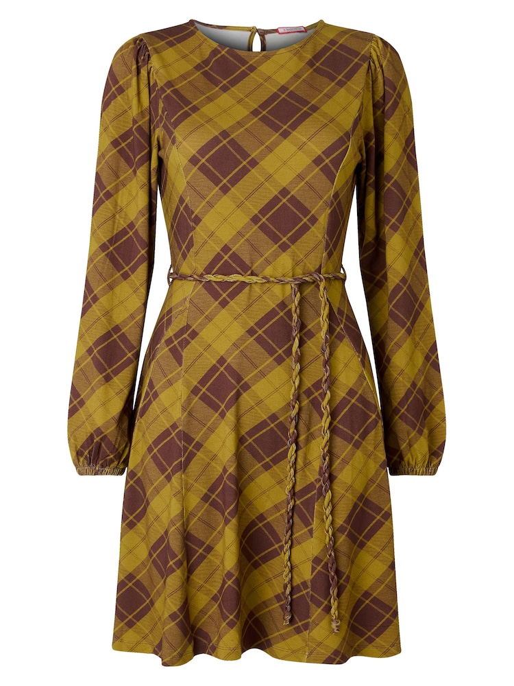 Joe Browns Brown Heritage Check Jersey Mini Dress - Image 7 of 7 Joe Browns Brown Heritage Check Jersey Mini Dress - Image 7 of 7