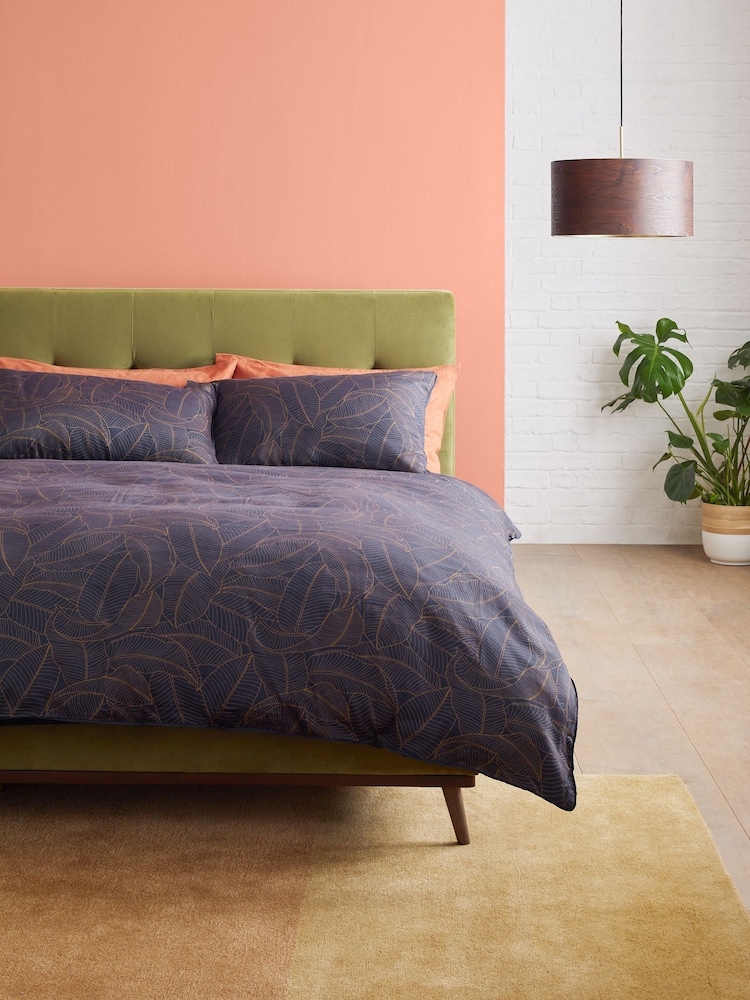 Swoon Navy Klee 220 Thread Count Duvet Cover and Pillowcase Set - Image 1 of 4
