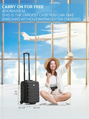 Flight Knight 45x36x20cm EasyJet Underseat 2 Wheel ABS Hard Case Cabin Carry On Hand Luggage - Image 7 of 8