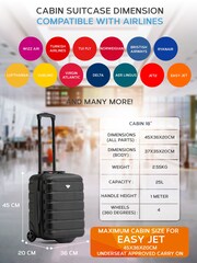 Flight Knight 45x36x20cm EasyJet Underseat 2 Wheel ABS Hard Case Cabin Carry On Hand Luggage - Image 8 of 8