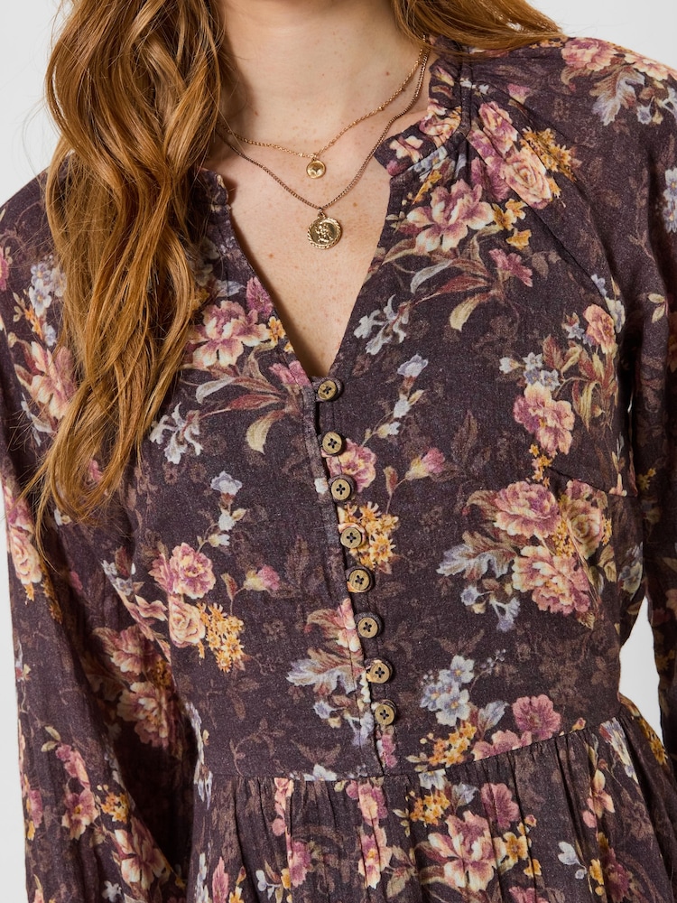 Joe Browns Antique Florals Dippy Hem Midi Dress - Billede 2 af 5
