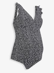 JoJo Maman Bébé Black Spot Frill Maternity Tankini Set - Image 4 of 5