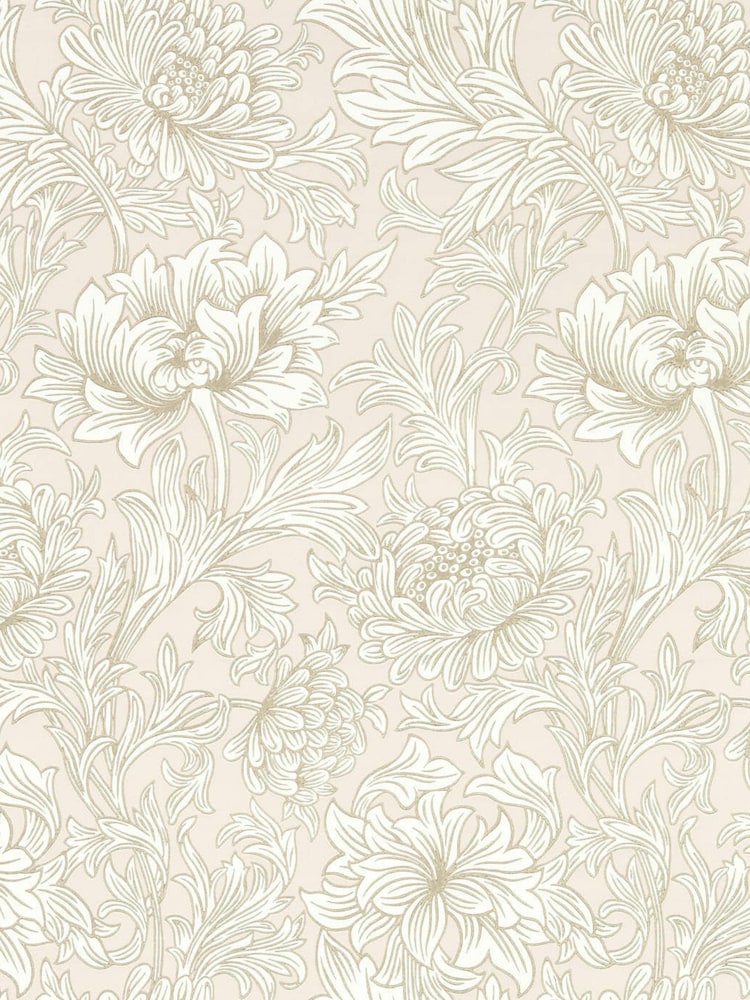 Morris & Co Pink Chrysanthemum Toile 10.05M Wallpaper - Image 2 of 2