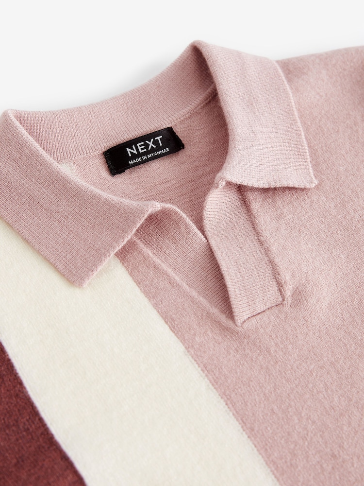 Pink Stripe Short Sleeved Polo Shirt (3mths-7yrs) - Image 3 of 3