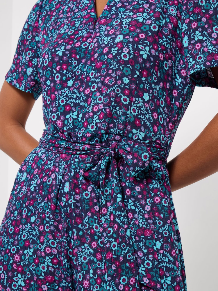 Joe Browns Blue Molly Short Sleeve Zip Front Jumpsuit - Image 2 of 5 Joe Browns Blue Molly Short Sleeve Zip Front Jumpsuit - Image 2 of 5