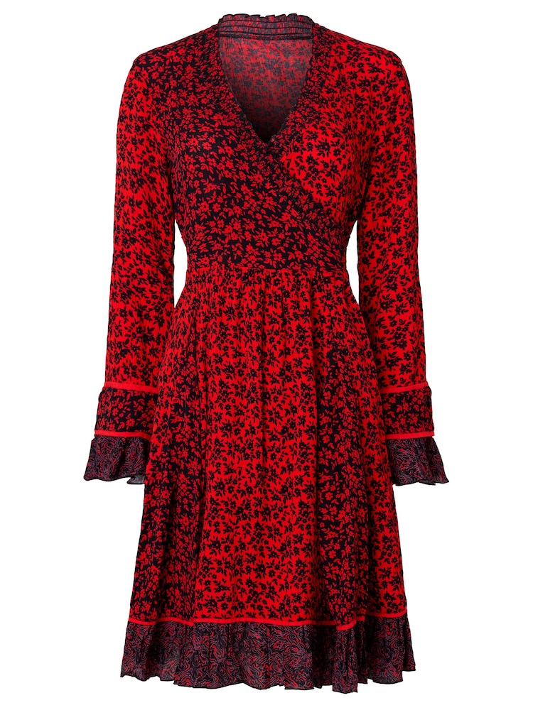 Joe Browns Red Ditsy Floral Wrap Front Dress - Image 5 of 5