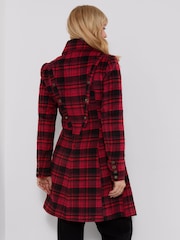 Joe Browns Red Autumn Days Check Coat - Image 3 of 7