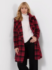 Joe Browns Red Autumn Days Check Coat - Image 5 of 7