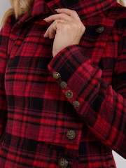 Joe Browns Red Autumn Days Check Coat - Image 6 of 7