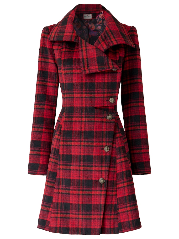 Joe Browns Red Autumn Days Check Coat - Image 7 of 7 Joe Browns Red Autumn Days Check Coat - Image 7 of 7