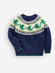 Boden Dark Blue Fair Isle Jumper - Image 1 of 3