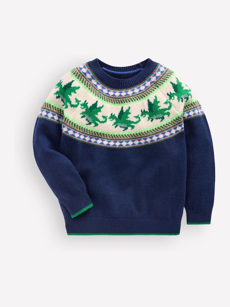 Boden Dark Blue Fair Isle Jumper - Image 1 of 3