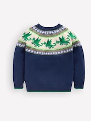 Boden Dark Blue Fair Isle Jumper - Image 2 of 3