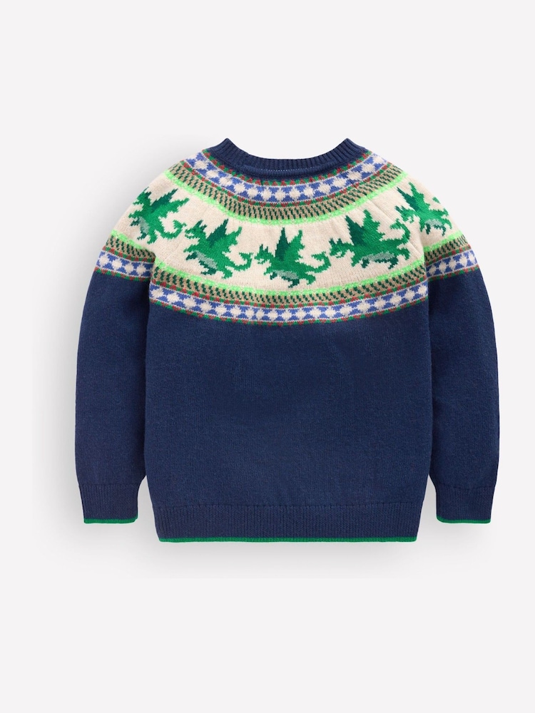 Boden Dark Blue Fair Isle Jumper - Image 2 of 3