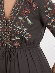 Joe Browns Dark Grey Elegant Embroidered Mini Dress - Image 5 of 6