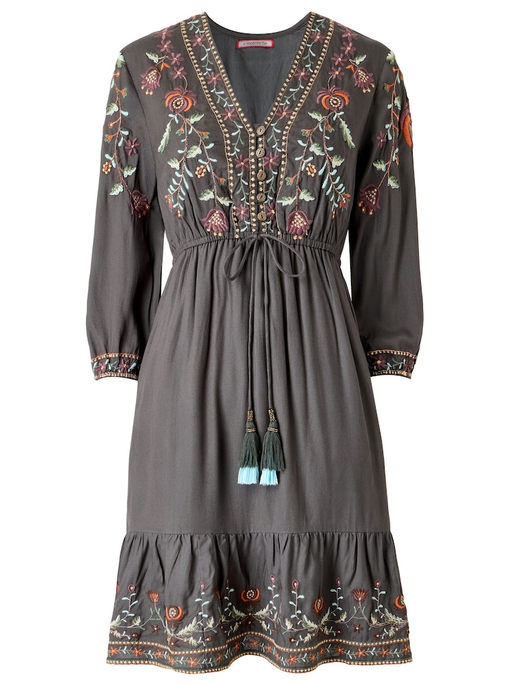 Joe Browns Dark Grey Elegant Embroidered Mini Dress - Image 6 of 6 Joe Browns Dark Grey Elegant Embroidered Mini Dress - Image 6 of 6