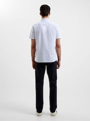 French Connection Sky Blue Stripe Pocket Short Sleeve 100% Cotton Shirt - Image 2 of 4