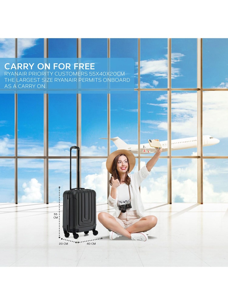 Flight Knight 55x40x20cm Ryanair Priority 8 Wheel ABS Hard Case Cabin Carry On Hand Luggage - Image 2 of 7