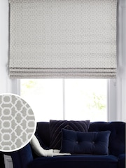Light Grey Ready Made Woven Geometric Roman Blind - Image 1 of 5