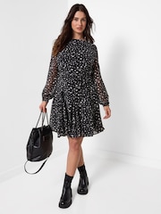 Joe Browns Black Astrid Flippy Hem Mini Dress - Image 1 of 5