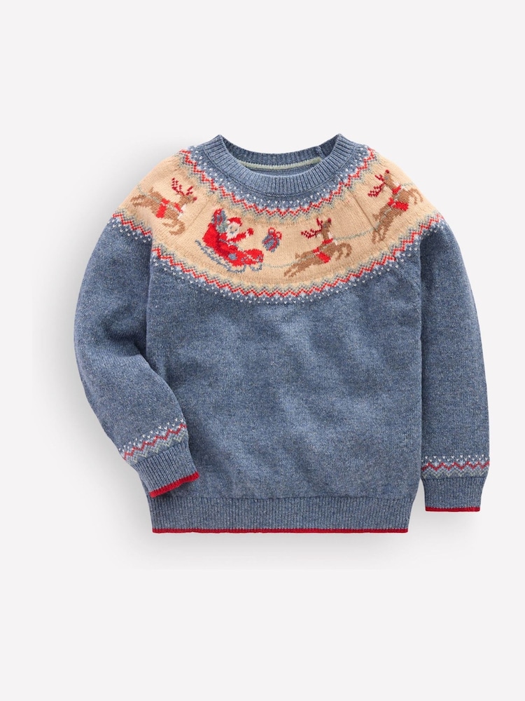Boden Blue Fair Isle Jumper - Image 1 of 3 Boden Blue Fair Isle Jumper - Image 1 of 3