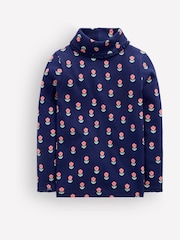 Blau - Boden Lace Trim Roll Neck Top - Bild 1 von 3