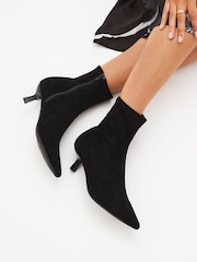 Black Forever Comfort® Ankle Sock Boots - Image 1 of 7
