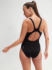 Speedo Womens Placement Muscleback Black Swimsuit - Image 2 of 6