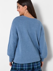 Joe Browns Blue Oh So Cosy V-Neck Jumper - Image 4 of 6