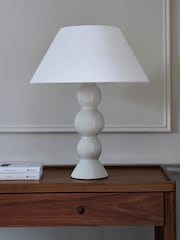 Jasper Conran London White Large Sphere Ceramic Table Lamp - Image 2 of 5