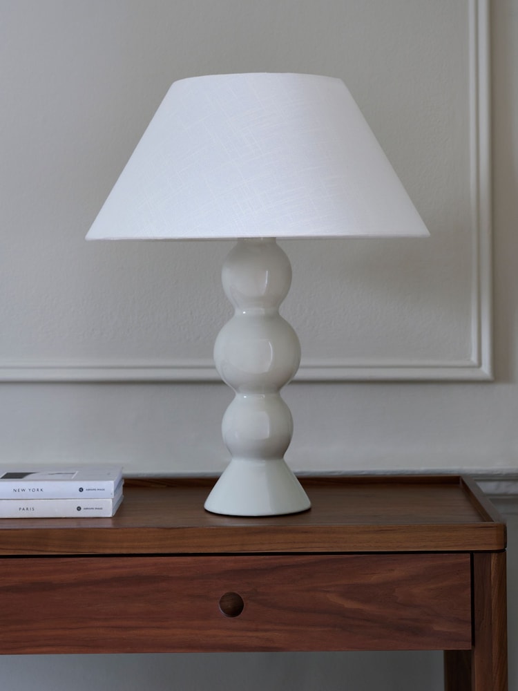 Jasper Conran London White Large Sphere Ceramic Table Lamp - Image 2 of 5