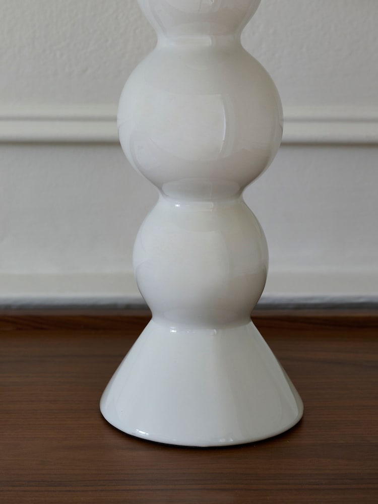 Jasper Conran London White Large Sphere Ceramic Table Lamp - Image 4 of 4