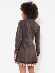 Joe Browns Grey Chrissie Check Layered Denim Mini Dress - Image 4 of 7