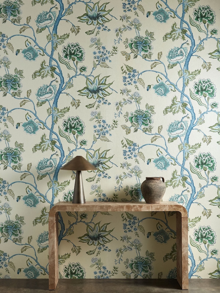 Harlequin CornflowerPine Zamora Indienne 13.5M Wallpaper - Image 1 of 2