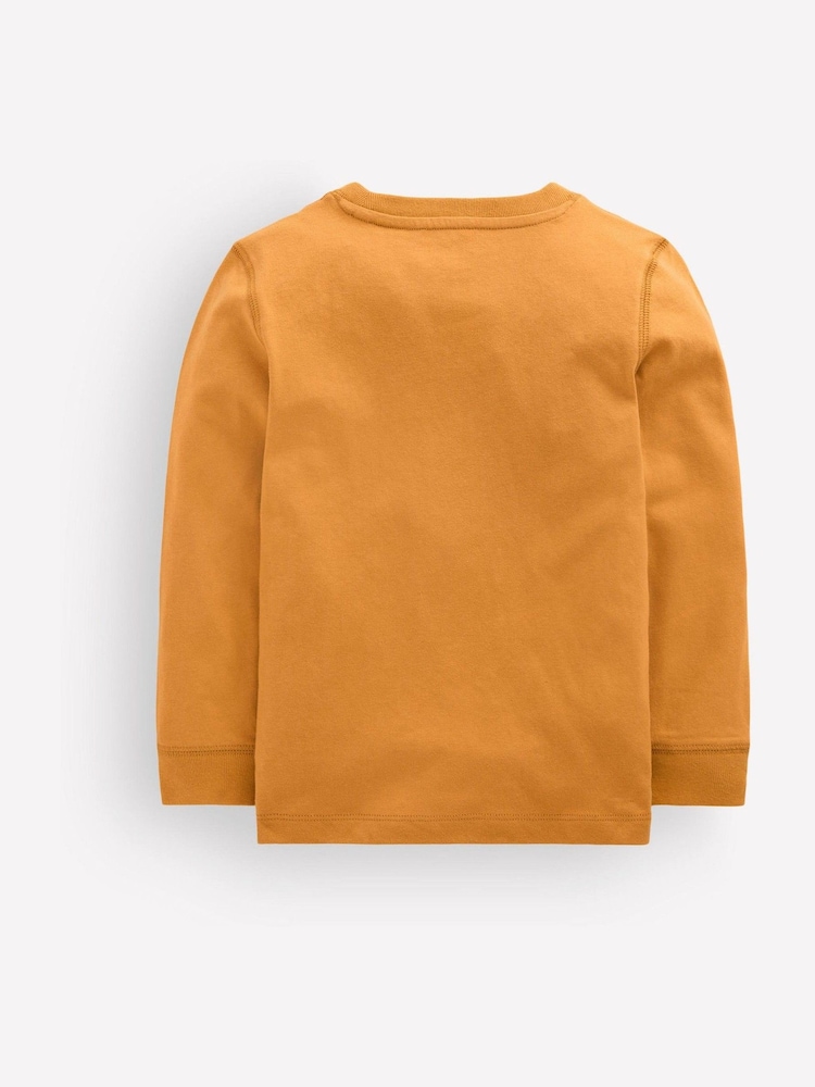 Boden Orange Vintage Wash Linear Stitch T-Shirt - Image 2 of 3
