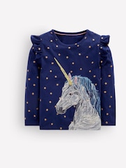 Blå - Boden langermet Superstitch T-skjorte - Bilde 1 av 3