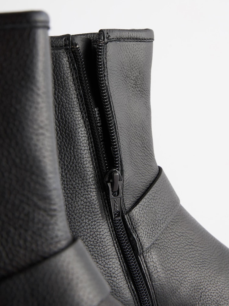 Black Regular/Wide Fit Forever Comfort® D Ring Biker Ankle Boots - Image 8 of 10