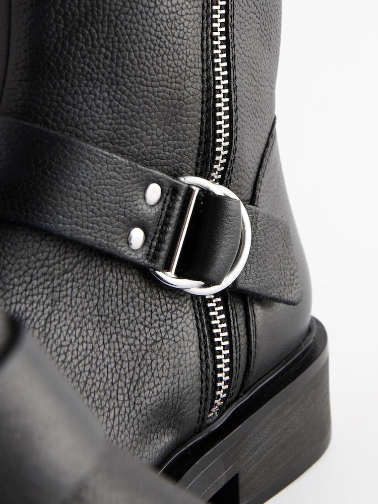 Black Regular/Wide Fit Forever Comfort® D Ring Biker Ankle Boots - Image 9 of 10