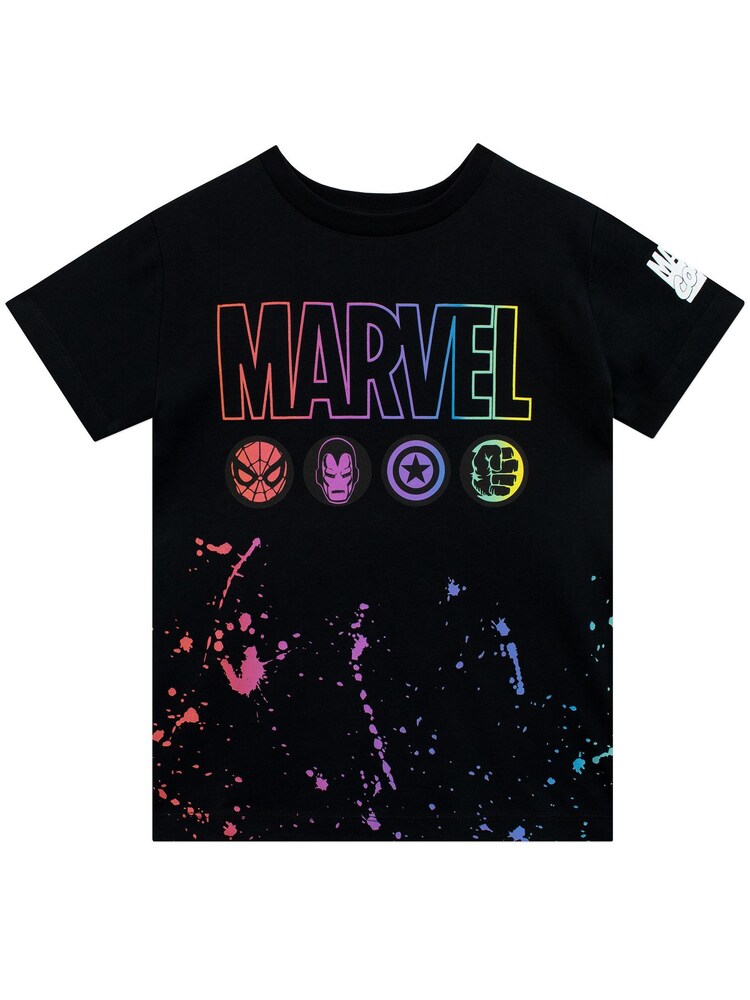 Character Black Marvel Comics Short Sleeve 100% Cotton T-Shirt - Image 1 of 5 Character Black Marvel Comics Short Sleeve 100% Cotton T-Shirt - Image 1 of 5