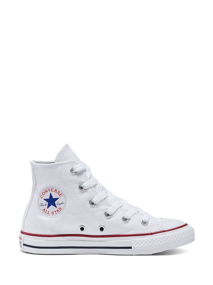 Converse White Chuck Taylor High Top Junior Trainers - Image 1 of 3