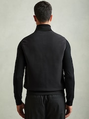 Reiss Black Pluto Hybrid Quilt and Knit Zip-Through Gilet - Image 5 of 7