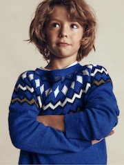 Boden navy Blue Fair Isle Jumper - Image 1 of 5