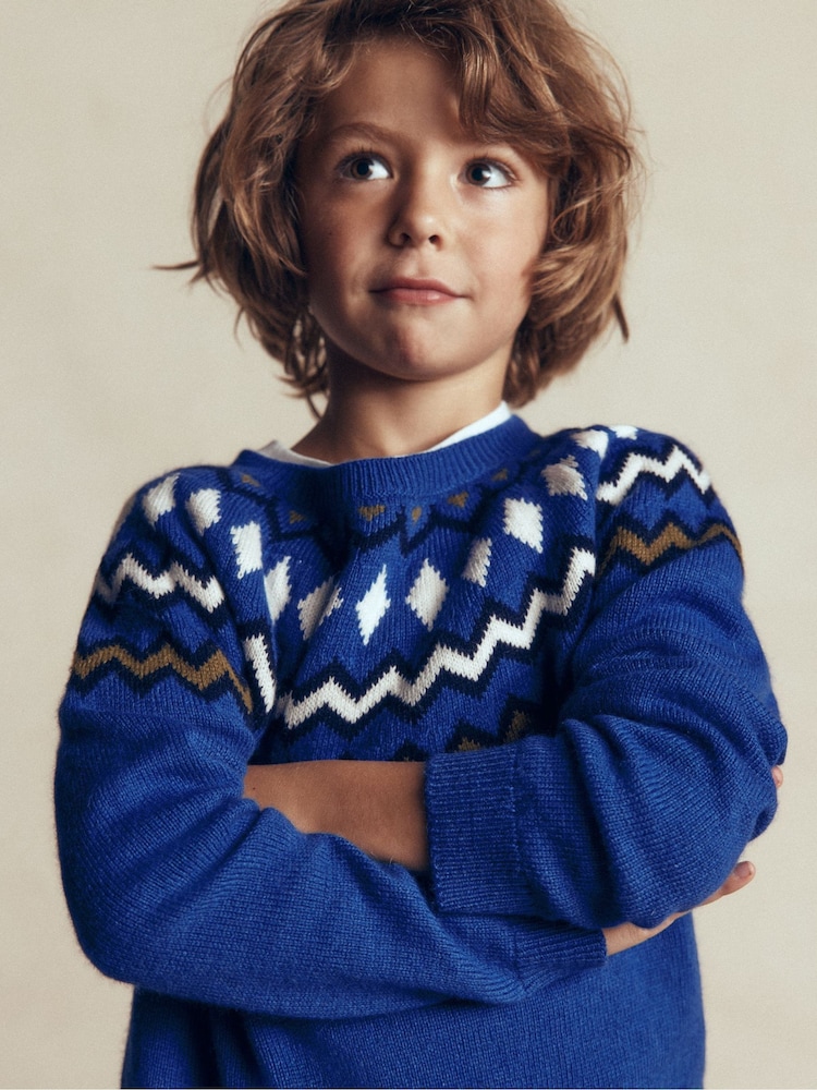 Boden navy Blue Fair Isle Jumper - Image 1 of 5 Boden navy Blue Fair Isle Jumper - Image 1 of 5