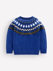 Boden navy Blue Fair Isle Jumper - Image 3 of 5