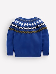 Boden navy Blue Fair Isle Jumper - Image 4 of 5