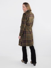 Joe Browns Green Tessa Asymmetric Check Coat - Image 5 of 7